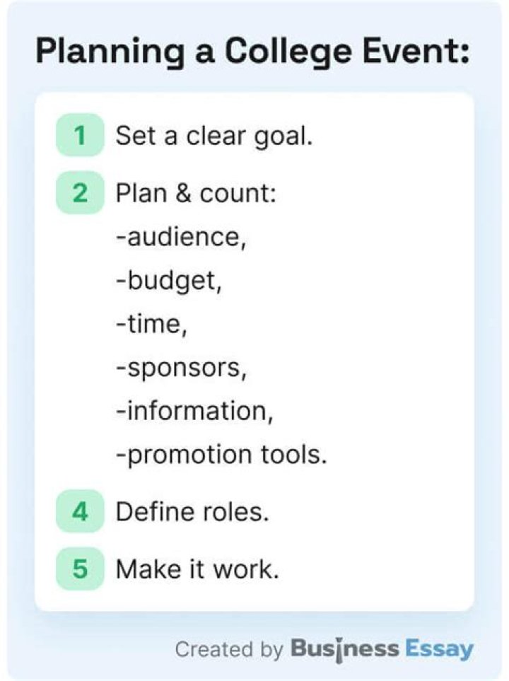 How do you make a successful college event