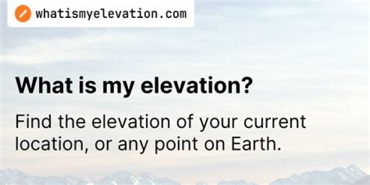 What Is My Elevation Where I’m At Right Now