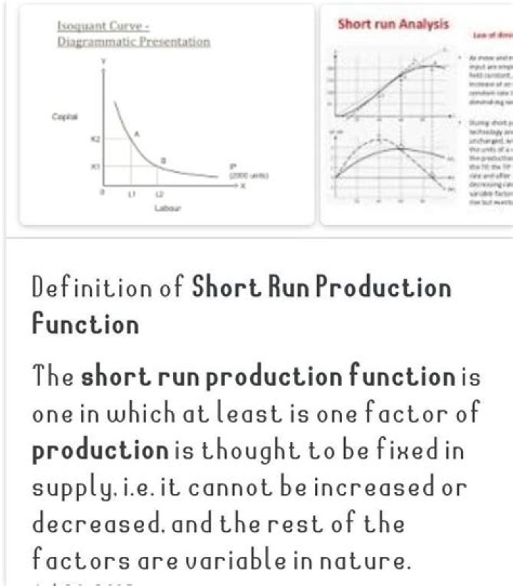 What is short run cost of production