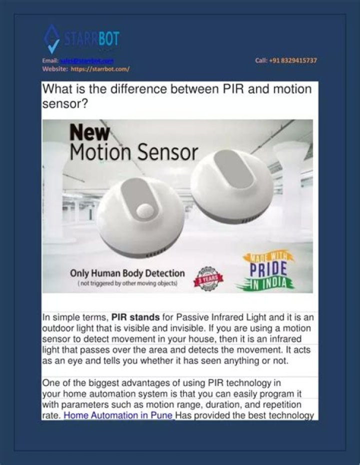 What is the difference between PIR and motion sensor